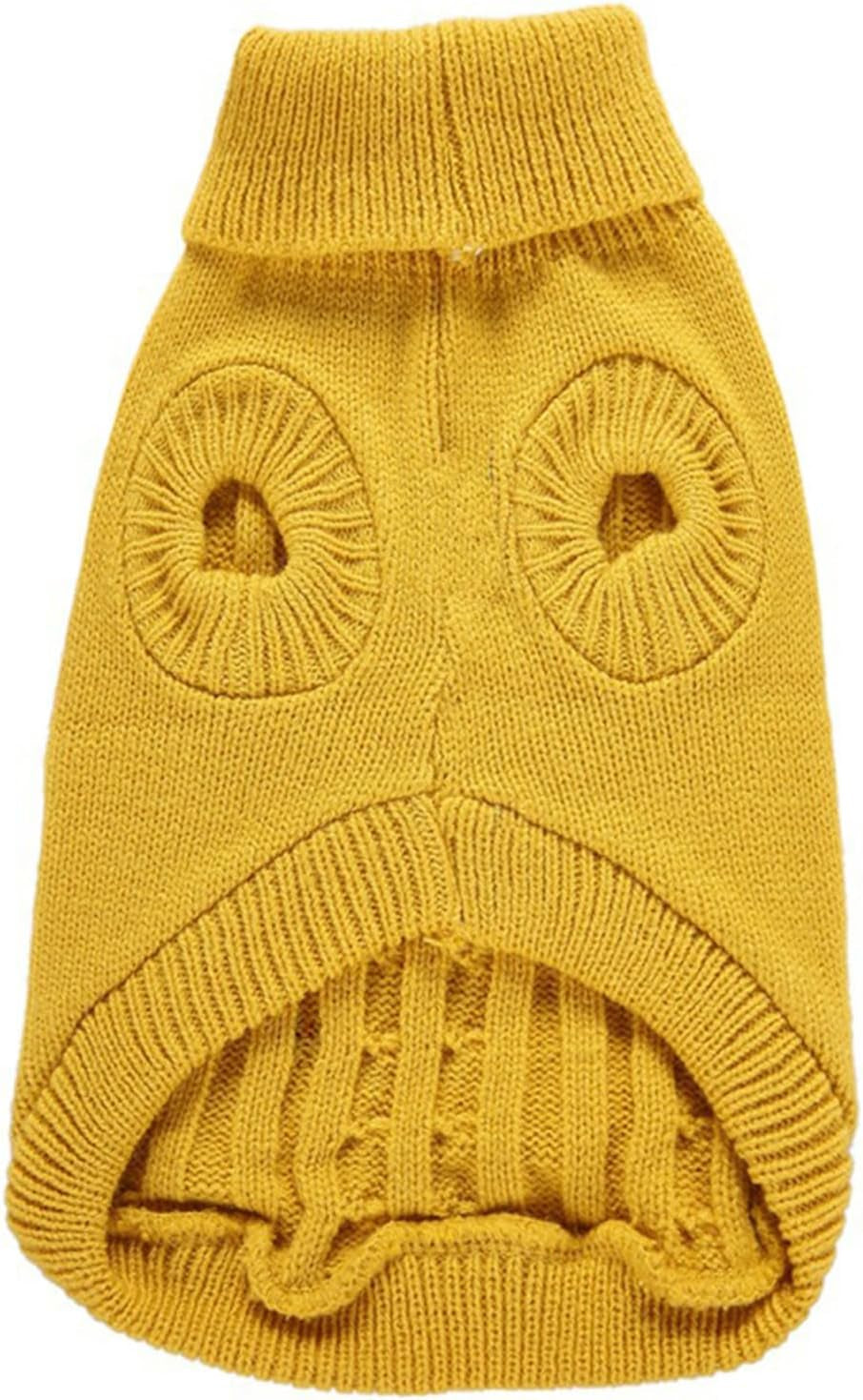 Small Dog Sweaters Knitted Pet Cat Warm Dog Sweatshirt Winter Clothes Kitten Puppy Sweater (Small,Yellow)