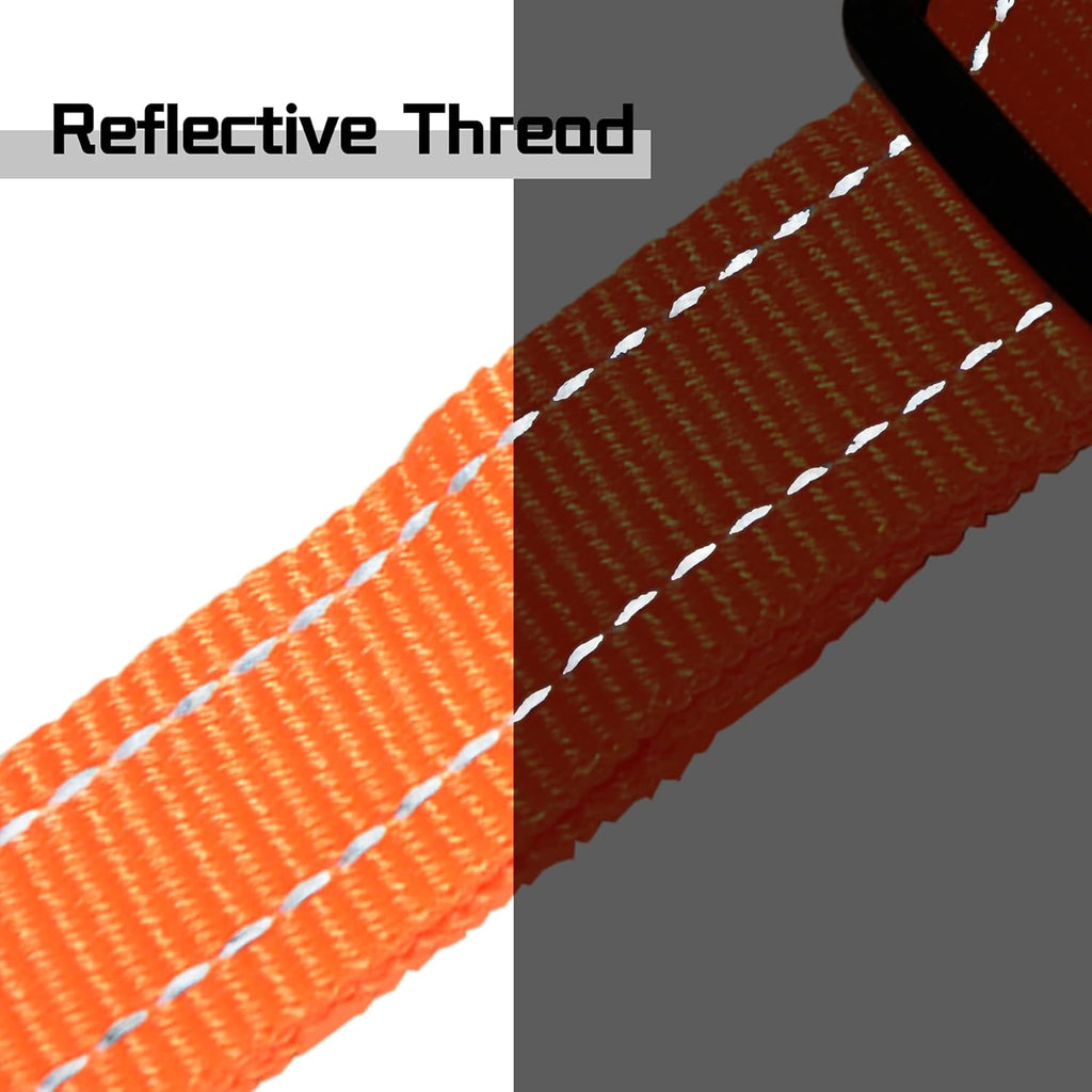 Dual Retractable Dog Leash,Double Dog Leash,Adjustable Tangle Free 360 Swivel Hooks Shock Absorbing Bungee for Two Dogs(Orange,Large)